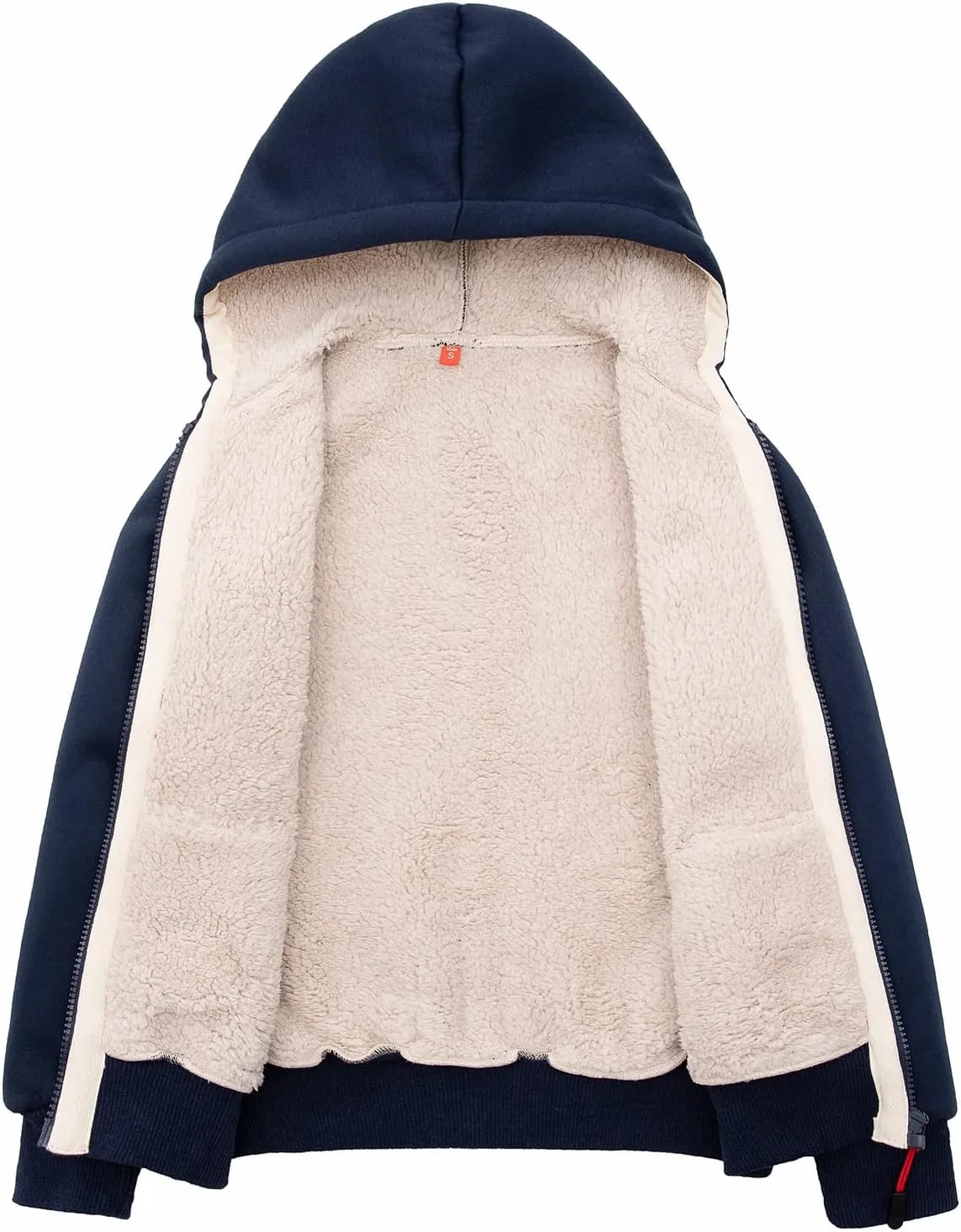 ThCreasa Kids Sherpa Fleece Lined Hoodie Jacket,Zip-Up Hooded Plaid Sweatshirt Jackets