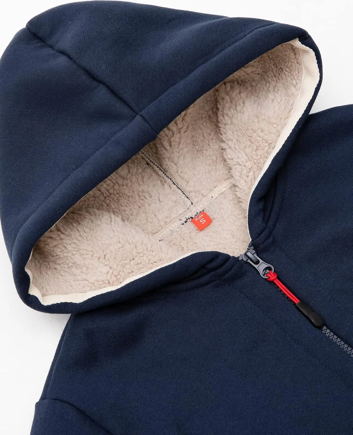 ThCreasa Kids Sherpa Fleece Lined Hoodie Jacket,Zip-Up Hooded Plaid Sweatshirt Jackets