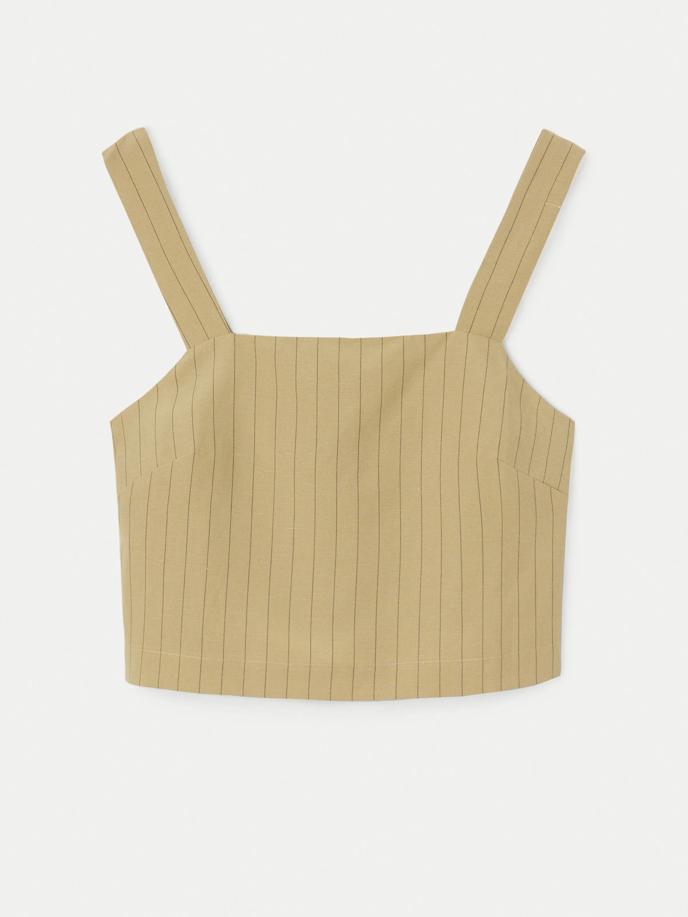 The Striped Shell Top in Cream Yellow