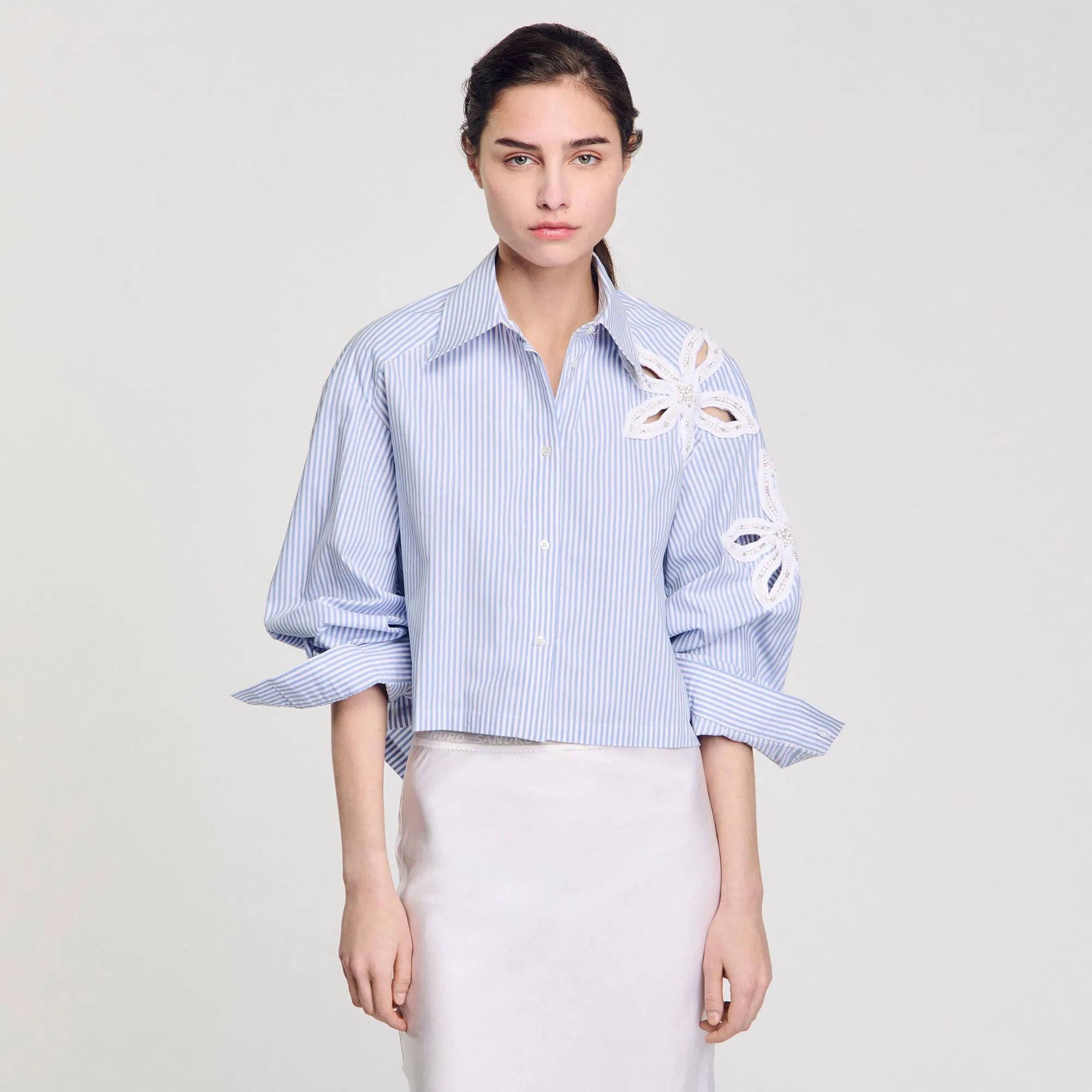 Tiare Striped Shirt Sky Blue