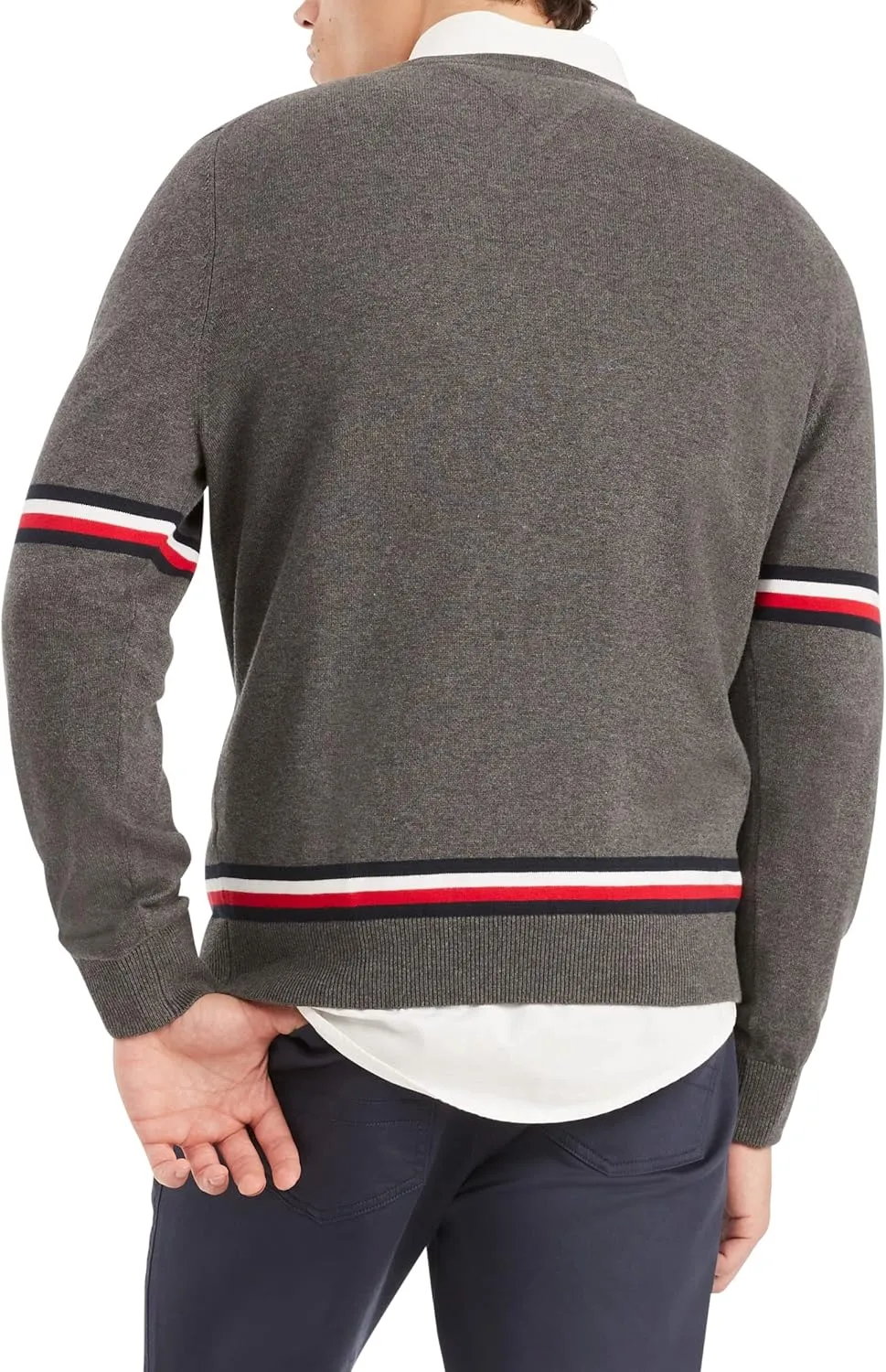 Tommy Hilfiger Men's Essential Signature Stripe Crewneck Sweater