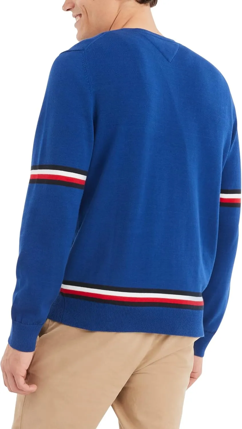 Tommy Hilfiger Men's Essential Signature Stripe Crewneck Sweater