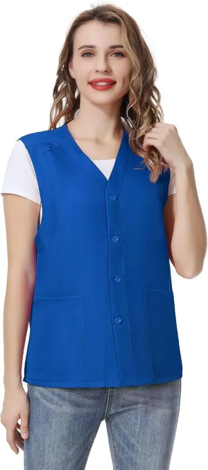 TopTie Unisex Essential Work Vest Supermarket Clerk Volunteer Vest