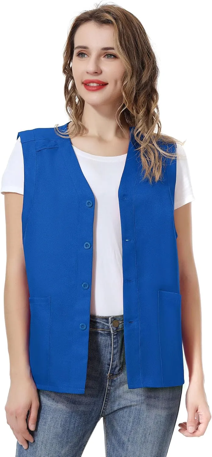 TopTie Unisex Essential Work Vest Supermarket Clerk Volunteer Vest