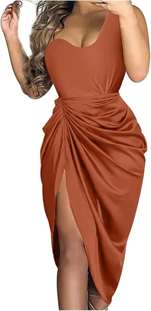 Women's Summer Sleeveless Split Sexy Sequins Prom Club Cocktail Dress